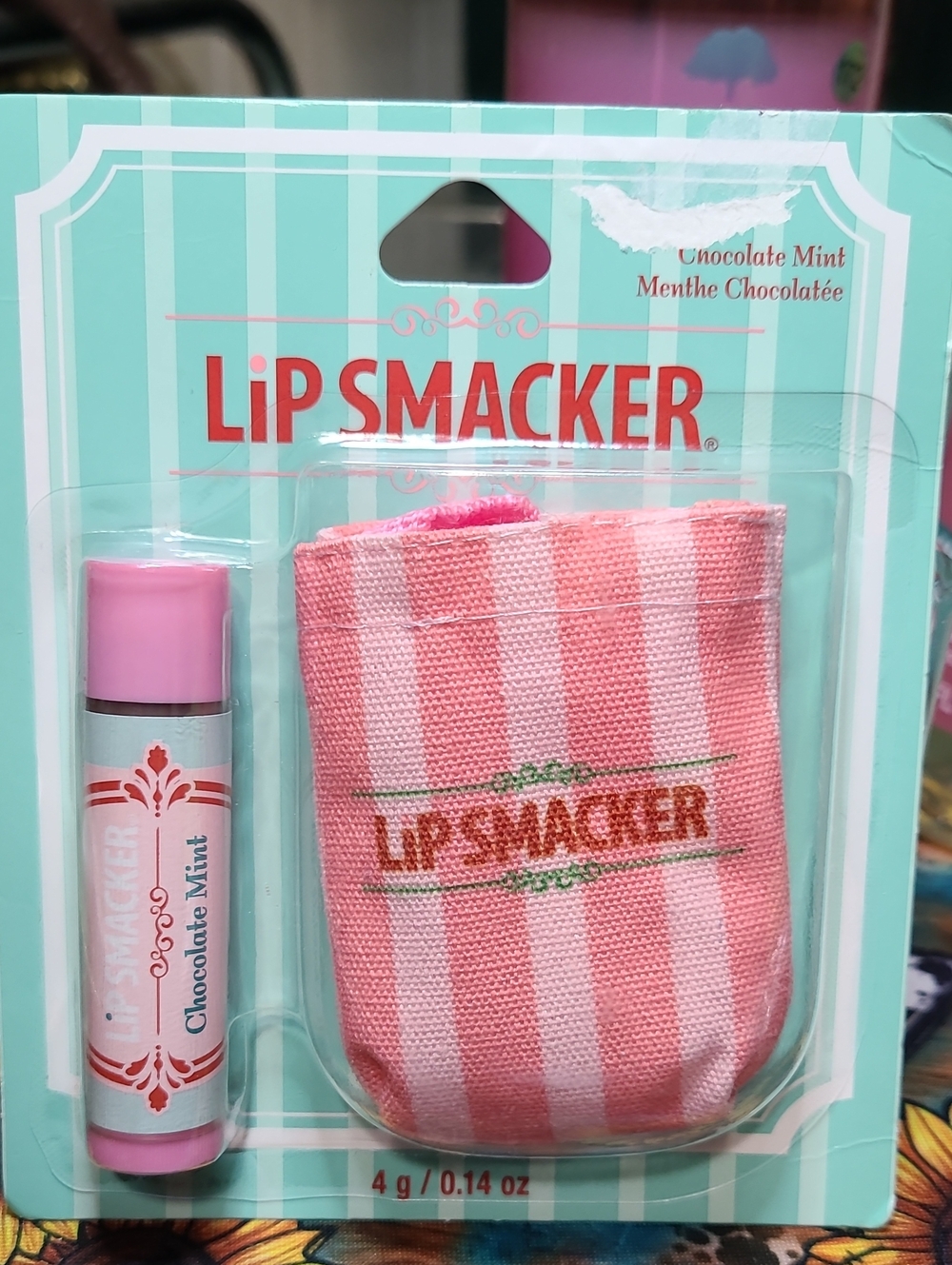 Lip Smacker Kids Chocolate Mint Lip Balm with Pink Stripe Pouch